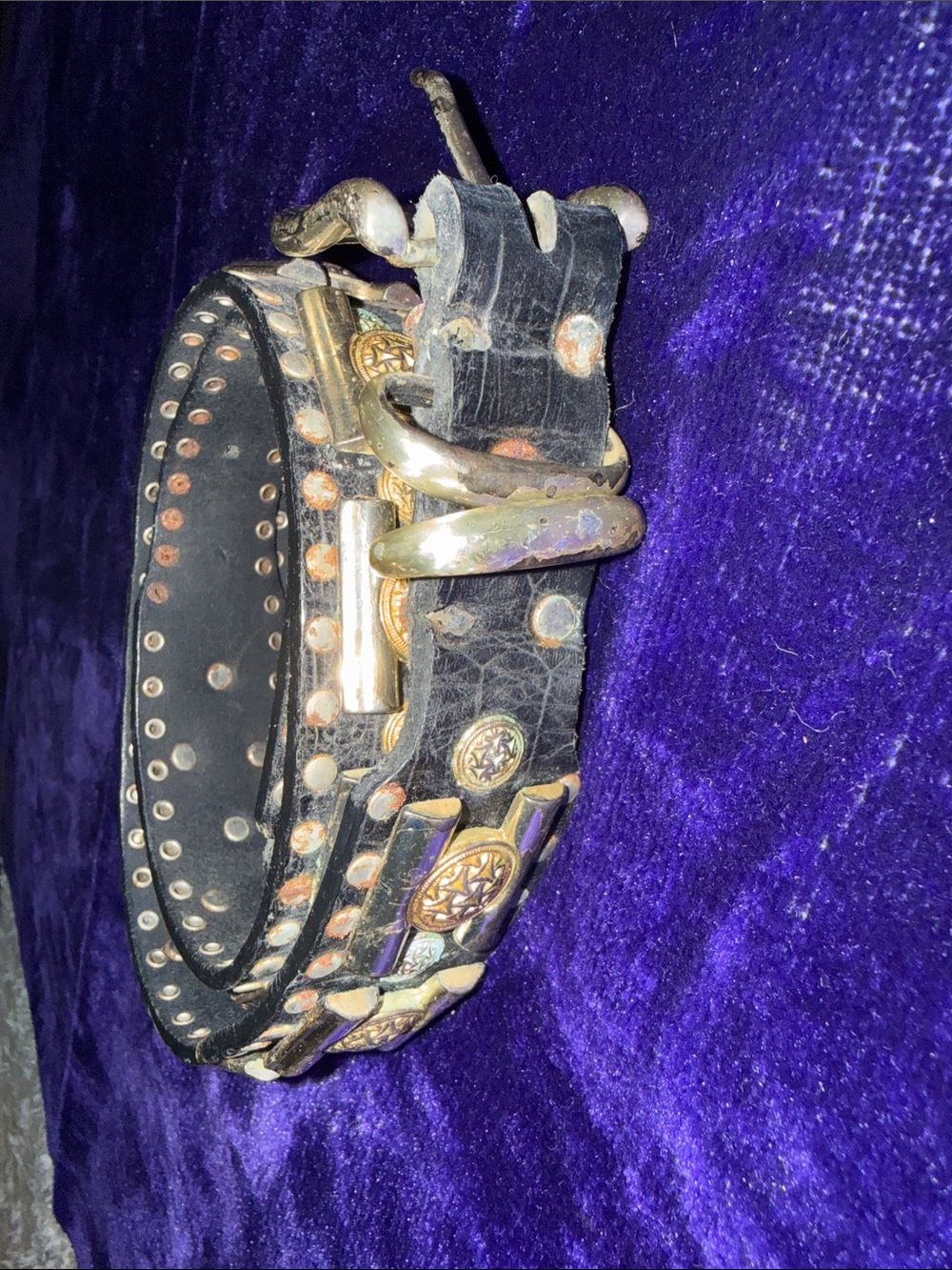 ✨ Vintage 1970s  Western Leather Concho Belt – Statement Boho / Cowboy Belt ✨